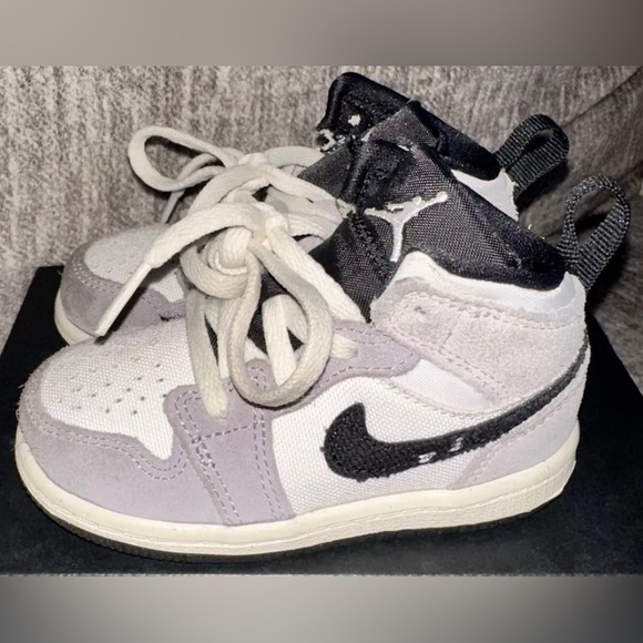 Air JORDAN AJ1 MID SE CRAFT CEMENT BLACK WHITE FD9089-002 - Size 7C - Picture 3 of 7